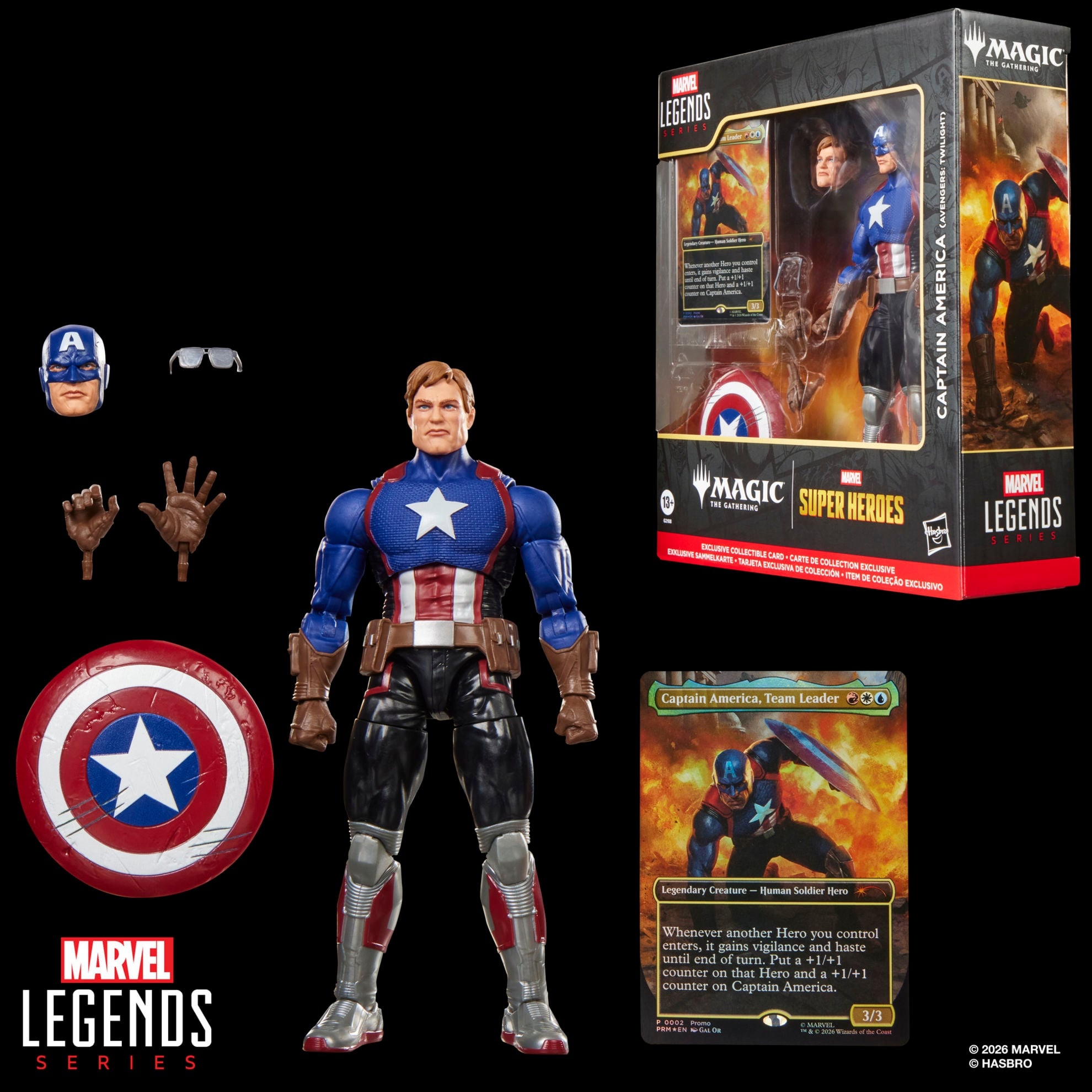 Marvel Legends: Avengers Twilight Captain America Figure (with Exclusive Magic: The Gathering Card) - Image 9