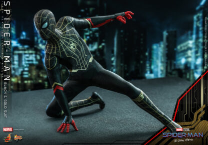 Hot Toys: MMS604 Spider-Man: No Way Home: Spider-Man (Black & Gold Suit) 1/6th scale Collectible Figure - Image 7