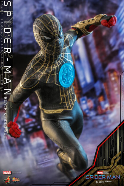 Hot Toys: MMS604 Spider-Man: No Way Home: Spider-Man (Black & Gold Suit) 1/6th scale Collectible Figure - Image 10