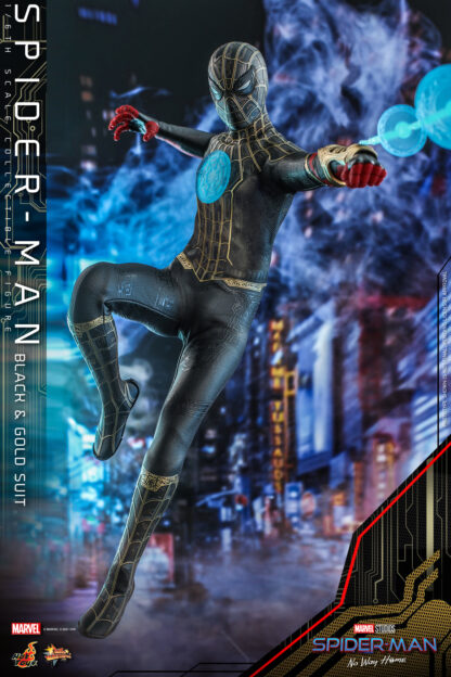 Hot Toys: MMS604 Spider-Man: No Way Home: Spider-Man (Black & Gold Suit) 1/6th scale Collectible Figure - Image 15