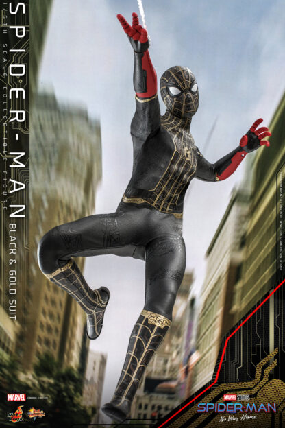 Hot Toys: MMS604 Spider-Man: No Way Home: Spider-Man (Black & Gold Suit) 1/6th scale Collectible Figure - Image 17