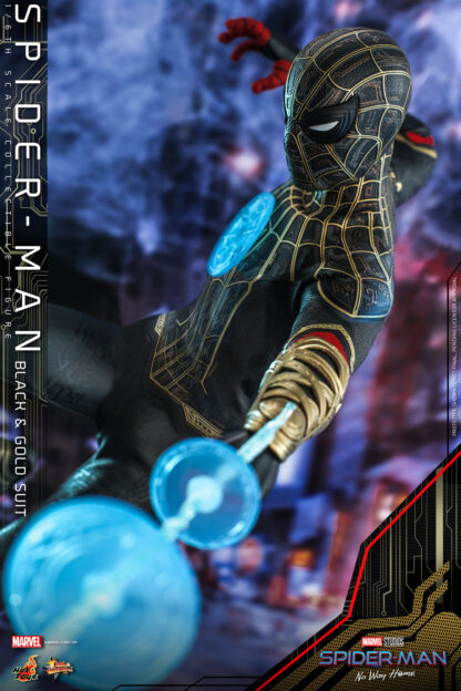 Hot Toys: MMS604 Spider-Man: No Way Home: Spider-Man (Black & Gold Suit) 1/6th scale Collectible Figure - Image 18