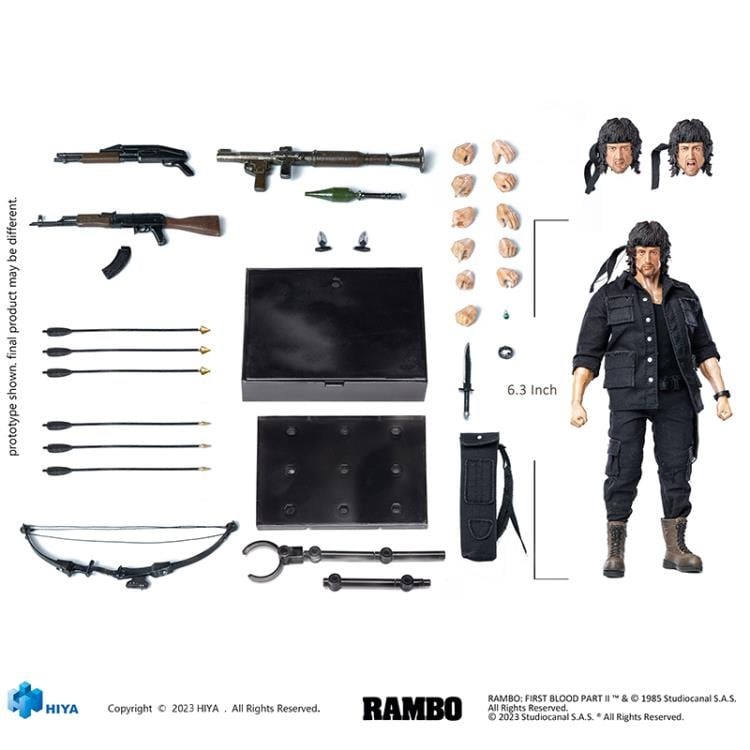 Hiya Toys: Rambo: First Blood Part II: John Rambo 1/12 Scale (PX Previews Exclusive - Exquisite Super Series) Action Figure - Image 2
