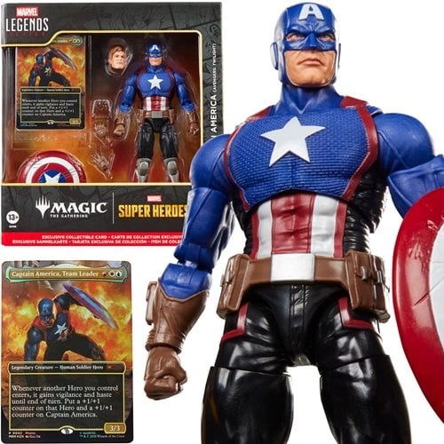 Marvel Legends: Avengers Twilight Captain America Figure (with Exclusive Magic: The Gathering Card) - Image 16