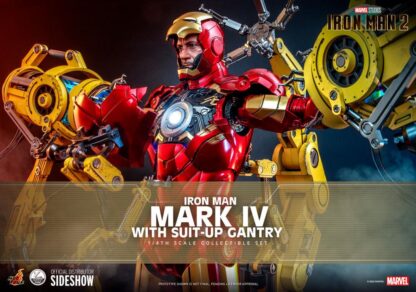 Hot Toys: QS021 Iron Man 2: Iron Man Mark IV Collectible Figure & 1/4th Scale Suit-Up Gantry Set - Image 4