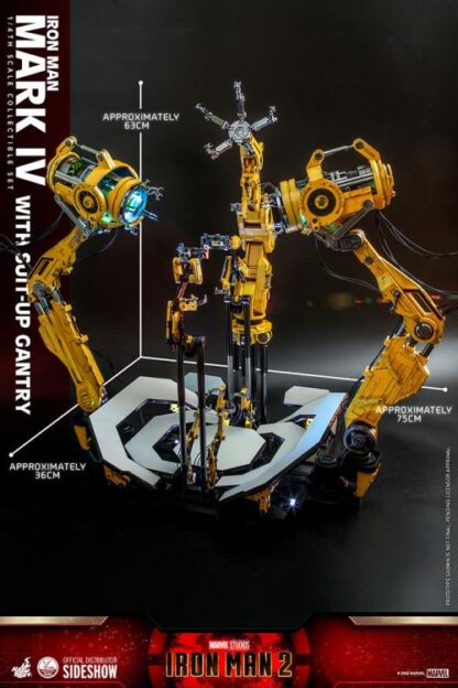 Hot Toys: QS021 Iron Man 2: Iron Man Mark IV Collectible Figure & 1/4th Scale Suit-Up Gantry Set - Image 12