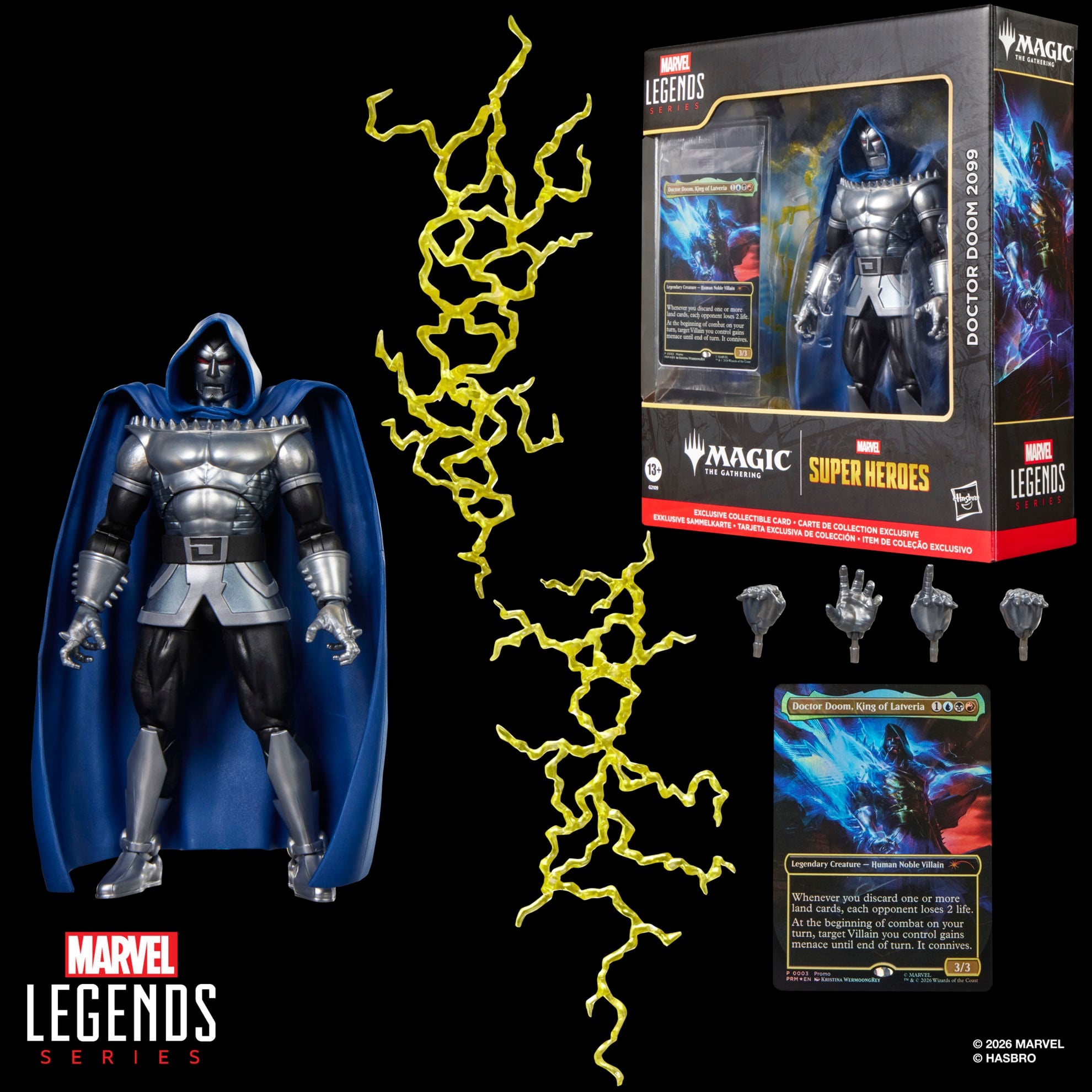 Marvel Legends: Doctor Doom 2099 Figure (with Exclusive Magic: The Gathering Card) - Image 7