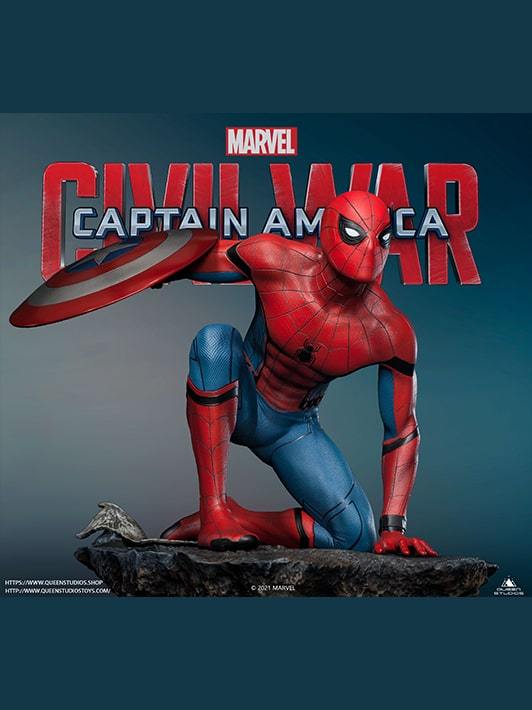 Queen Studios: Captain America Civil War: Spider-Man Premium 1/4 Scale Statue - Image 14